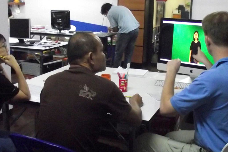 reviewing Thai Sign Language translation video